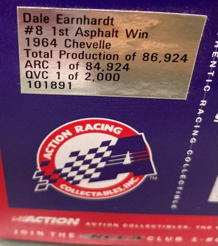 Action 1:24 Dale Earnhardt #8 1st Asphalt Win 1964 Chevelle New