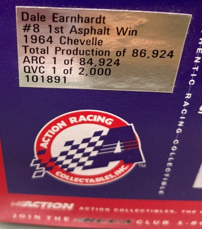 Action 1:24 Dale Earnhardt #8 1st Asphalt Win 1964 Chevelle New