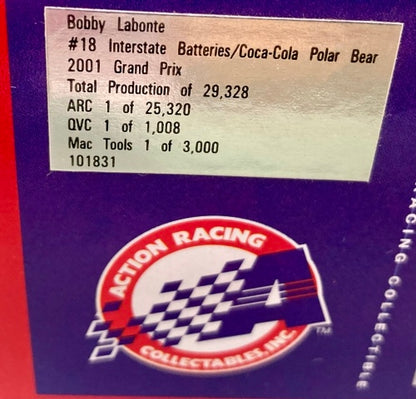 Action 1:24 Bobby Labonte #18 Interstate Batteries/ Coca-Cola Polar Bear New