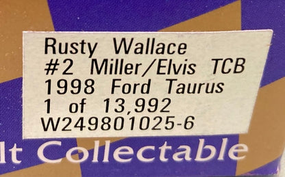 Action 1:24 Rusty Wallace #2 Miller/Elvis TCB 1998 Ford Taurus New