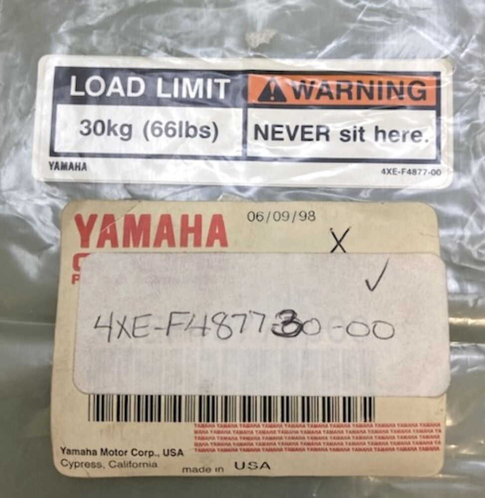 Yamaha 4XE-F4877-30-00 Caution Label New Genuine