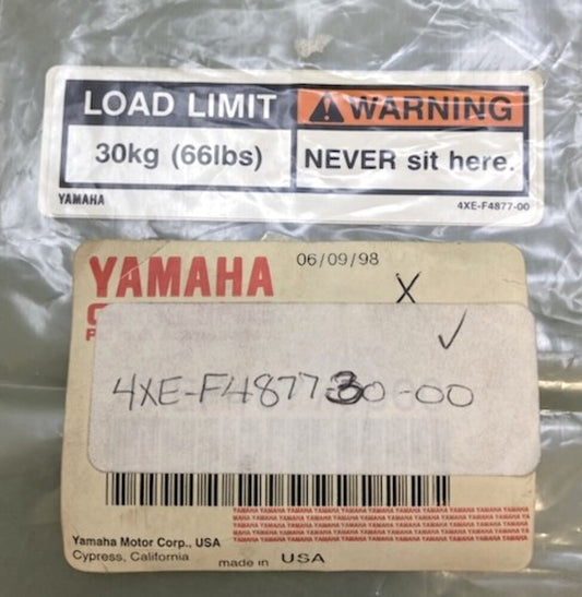 Yamaha 4XE-F4877-30-00 Caution Label New Genuine