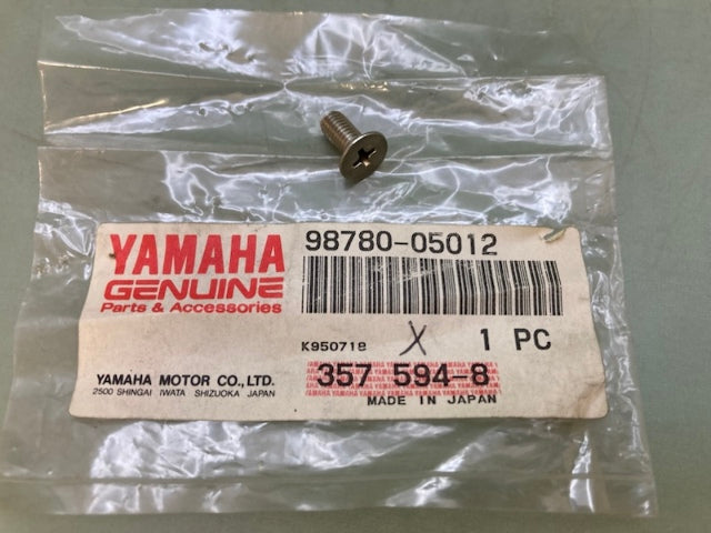 Qty 2 Yamaha 98780-05012 Flat Head Screw New Genuine