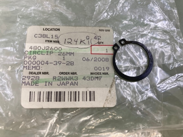Kawasaki 480J2600 Type-C Circlip New Genuine