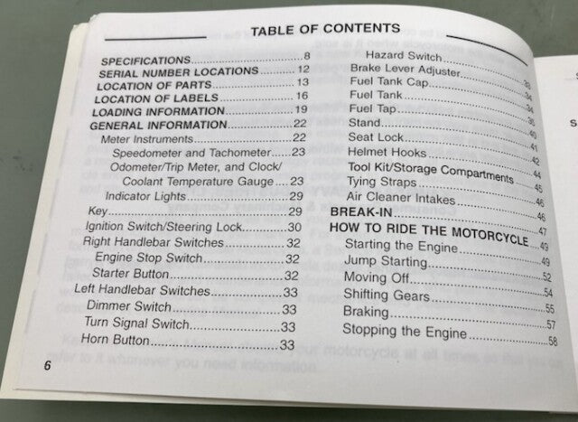 Kawasaki 99987-1407 Owner's Manual Zx600j 2006 New Genuine