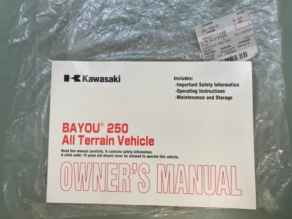 Kawasaki 99987-1448 Owner's Manual KLF250A 2007 New Genuine