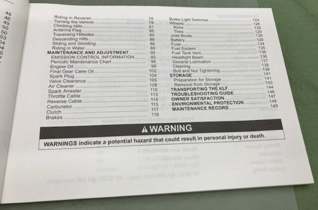 Kawasaki 99987-1448 Owner's Manual KLF250A 2007 New Genuine