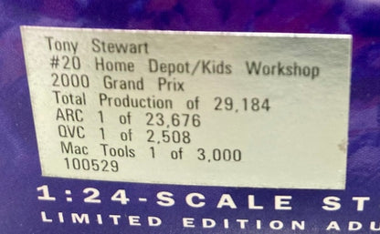 Action Tony Stewart Home Depot/Kids Workshop 2000 Grand Prix 1:24 New