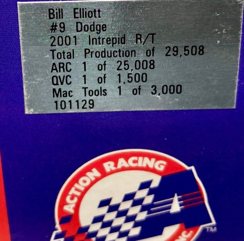 Action Bill Elliott #9 Dodge 2001 Intrepid R/T 1:24 New