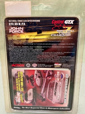 Action 1:64 Castrol GTX John Force 7 Time Champion 1998 Mustang Funny Car New