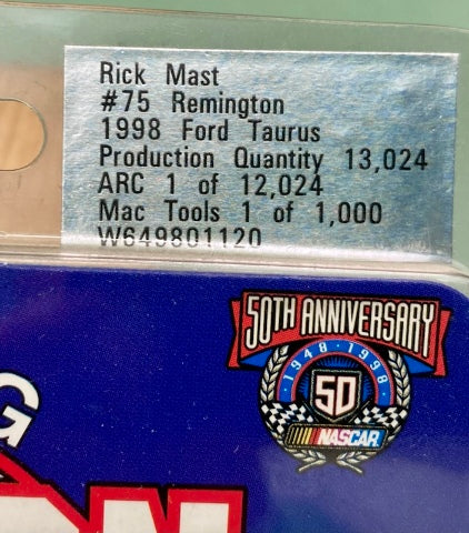 Action 1:64 Rick Mast #75 Remington 1998 Ford Taurus New