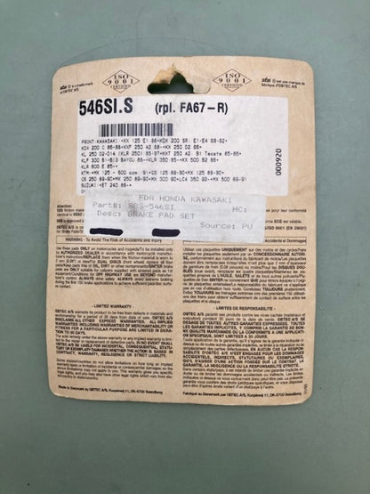 SBS 546SI Brake Pads New Genuine