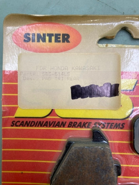 SBS 614LS Rear Brake Pads New Genuine