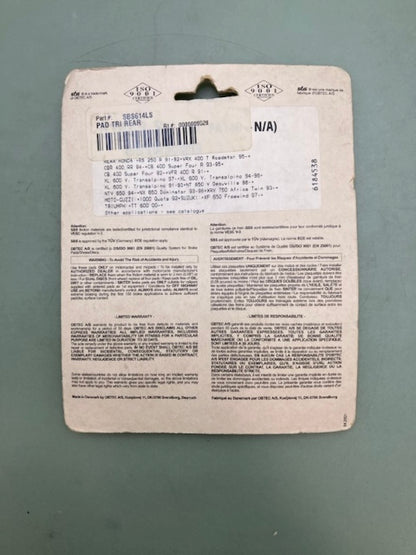 SBS 614LS Rear Brake Pads New Genuine