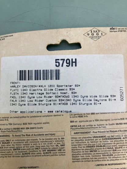 SBS 579H.HF Brake Pads New Genuine