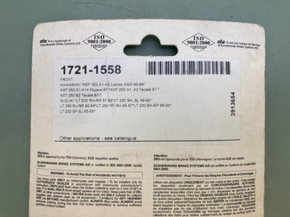 SBS 1721-1558 591HF Brake Pads New Genuine