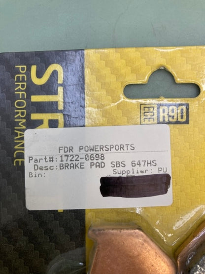 SBS 647HS Brake Pads 1722-0698 New Genuine