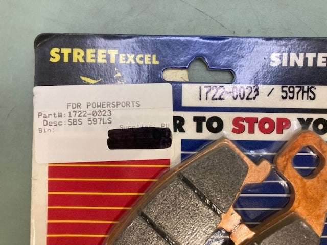 SBS 597HS Brake Pads 1722-0023 New Genuine