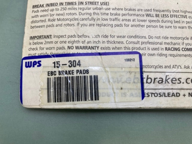 EBC FA304 Brake Pads 15-304 New Genuine