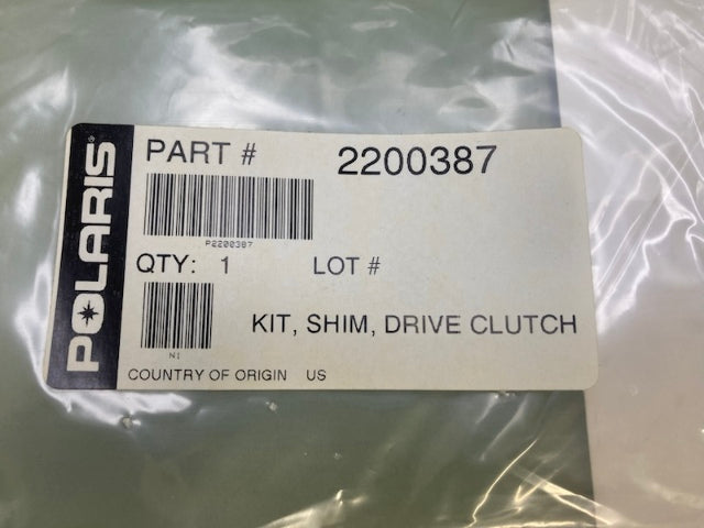 Polaris 2200387 Drive Clutch Shim Kit New Genuine