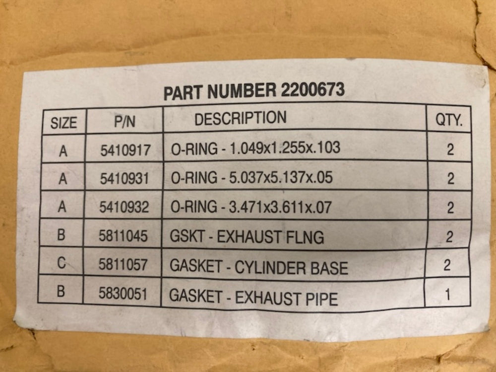 Polaris 2200673 Top End Gasket Kit New Genuine