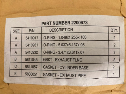 Polaris 2200673 Top End Gasket Kit New Genuine