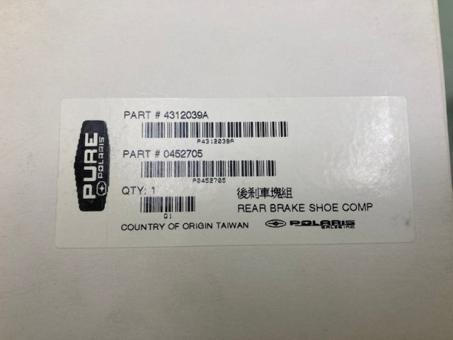 Polaris 0452705 Asm-Brake, Shoe, Rear-Phoenix New Genuine