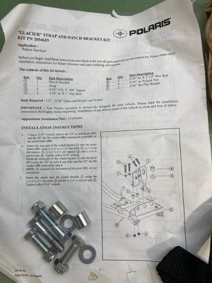 Polaris 2854619 Lift, Strap, &, Mnt, Brkt, Hawkeye New Genuine