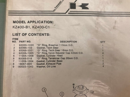 Kawasaki K14046-221 Top End Gasket Kit New Genuine