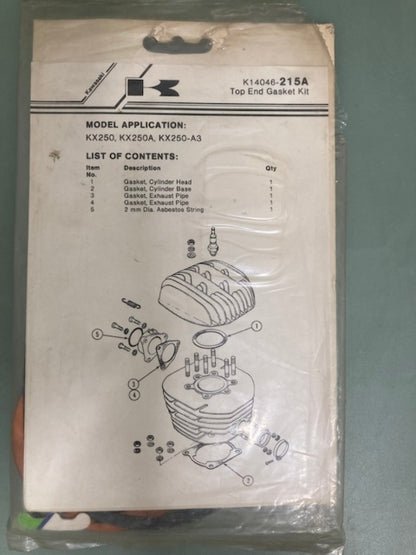 Kawasaki K14046-215A Top End Gasket Kit New Genuine