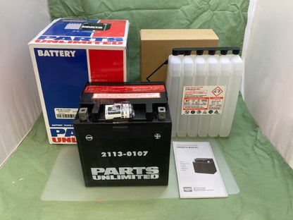 Parts Unlimited 2113-0107 AGM Battery YIX30L-BS With Acid New Genuine