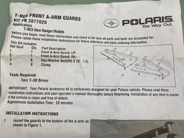 Polaris 2877029 Hardware Only New Genuine