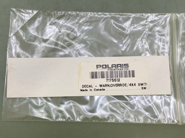 Polaris 7175512 Decal-Warn Override/4X4 Switch New Genuine