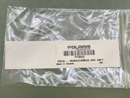 Polaris 7175512 Decal-Warn Override/4X4 Switch New Genuine