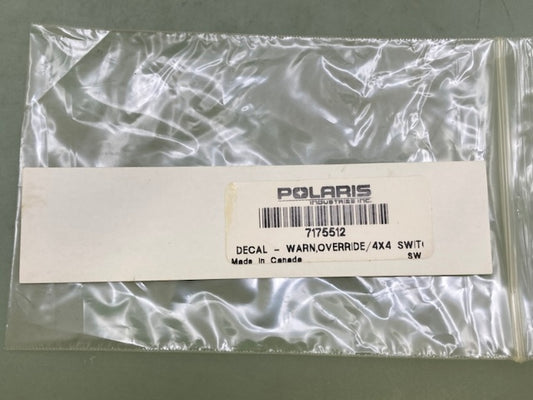 Polaris 7175512 Decal-Warn Override/4X4 Switch New Genuine