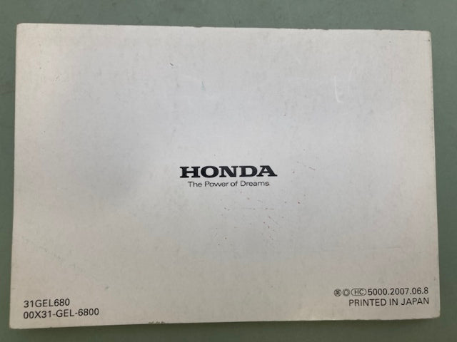 Honda 31GEL680 CRF50F Owner's Manual '08 Genuine