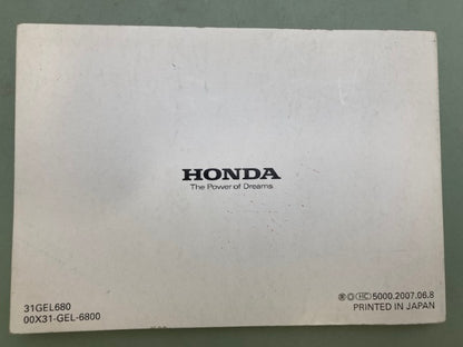 Honda 31GEL680 CRF50F Owner's Manual '08 Genuine
