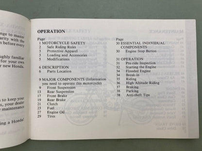 Honda 31KT0630 XR200R Owner's Manual '90 Genuine