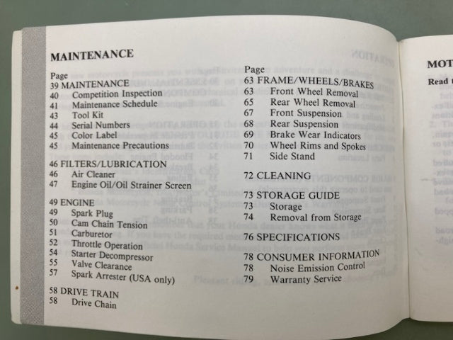 Honda 31KT0630 XR200R Owner's Manual '90 Genuine