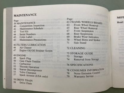 Honda 31KT0630 XR200R Owner's Manual '90 Genuine