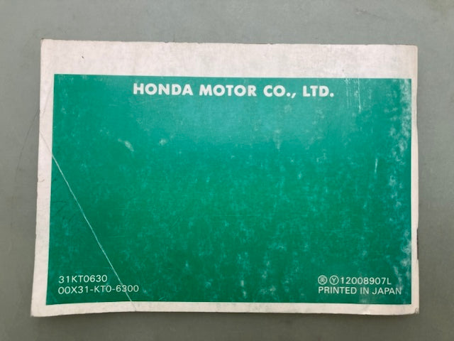 Honda 31KT0630 XR200R Owner's Manual '90 Genuine