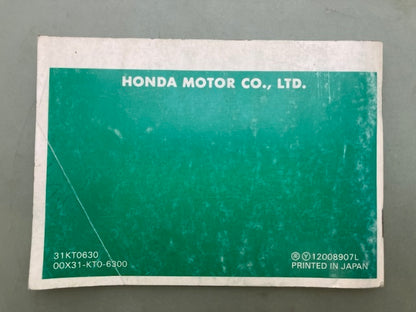 Honda 31KT0630 XR200R Owner's Manual '90 Genuine