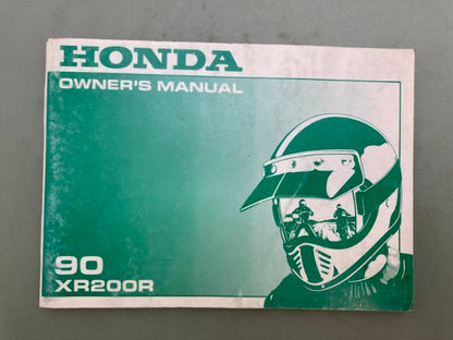 Honda 31KT0630 XR200R Owner's Manual '90 Genuine