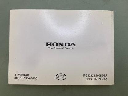Honda 31MEA640 VTX1300S/R Owner's Manual '07 Genuine