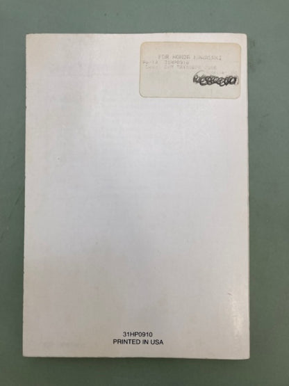 Honda 31HP0910 TRX500FE Owner's Manual '06 Genuine