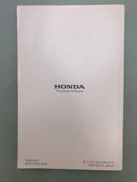 Honda 31MCS610 ST1300 ST1300A Owner's Manual '04 Genuine