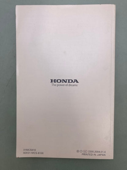Honda 31MCS610 ST1300 ST1300A Owner's Manual '04 Genuine