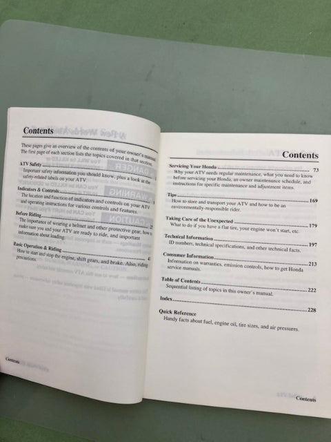 Honda 31HP1630 TRX450R/ER Sportrax 450R/ER Owner's Manual '07 Genuine