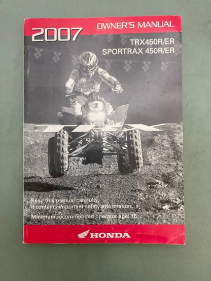 Honda 31HP1630 TRX450R/ER Sportrax 450R/ER Owner's Manual '07 Genuine