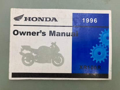 Honda 31KN4710 XR100R Owner's Manual '96 Genuine